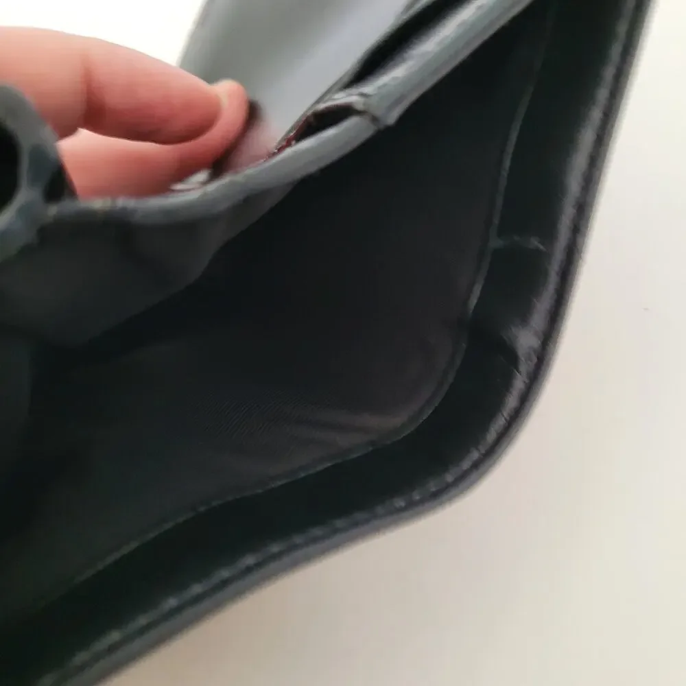 Coach Wallet‎ Crossgrain Leather Monogram Black Tan Medium Bifold Logo Compact